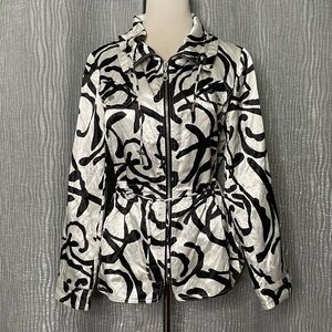 Chico’s satin zip front bomber jacket